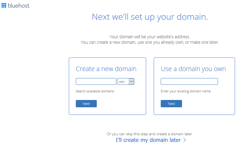 Register Domain Bluehost